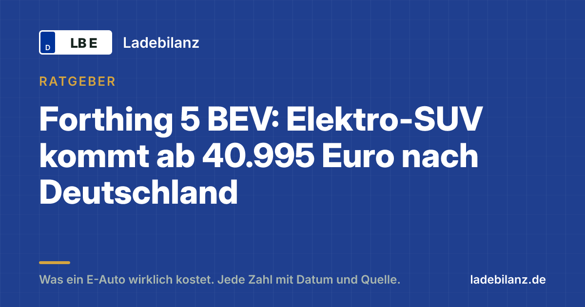 Forthing 5 BEV: Elektro-SUV kommt ab 40.995 Euro nach Deutschland